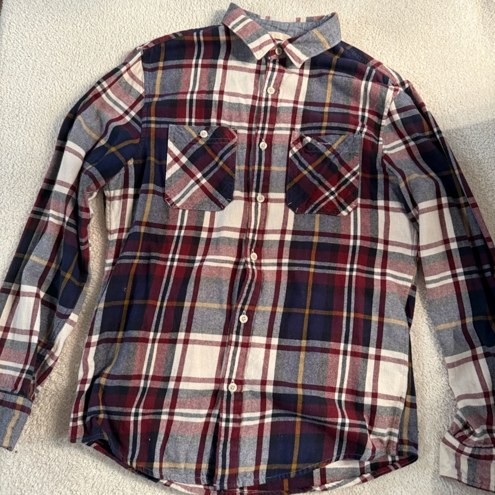 Plaid Long Sleeve Button-Up Shirt